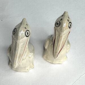 Vintage Ceramic Pelican Salt & Pepper Shakers – Beachy Kitchen Décor Japan